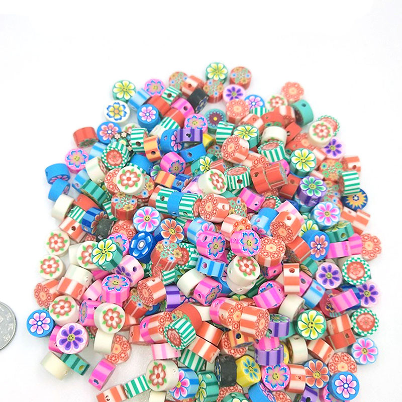 Assorted plants round polymer on string clay beads