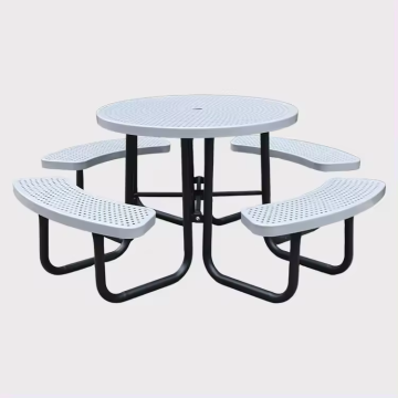 Commercial public metal rectangle disabled picnic table