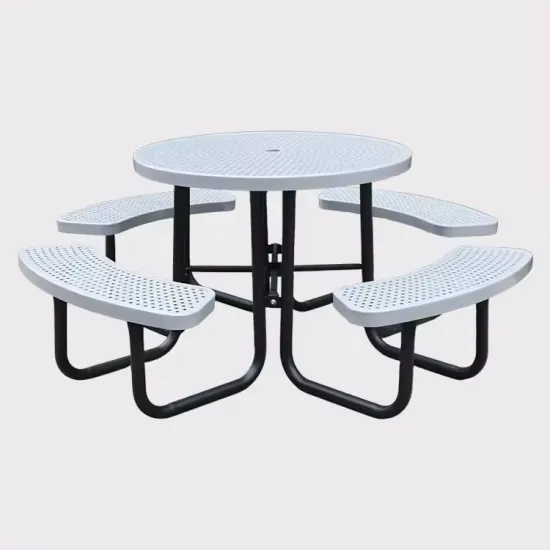 Commercial public metal rectangle disabled picnic table
