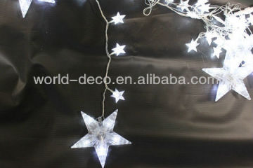 christmas white star string lights GS