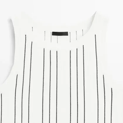 Women's minimalist striped detail knitted vest top