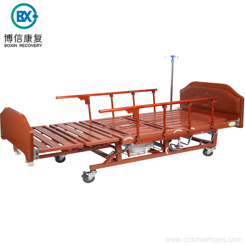 Anti Side Slip Reclining Hospital Bed With Bedpan