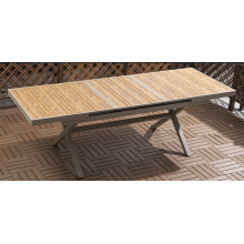 Aluminum Plastic Wood Composite Expandable Garden Table