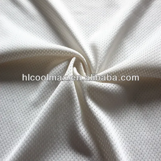 50%coolmax 50%polyester moisture wicking knitted tricot mesh fabric