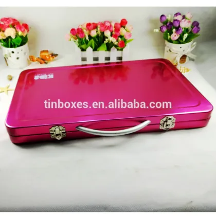 New product wholesale Custom rectangle suitcase metal tin