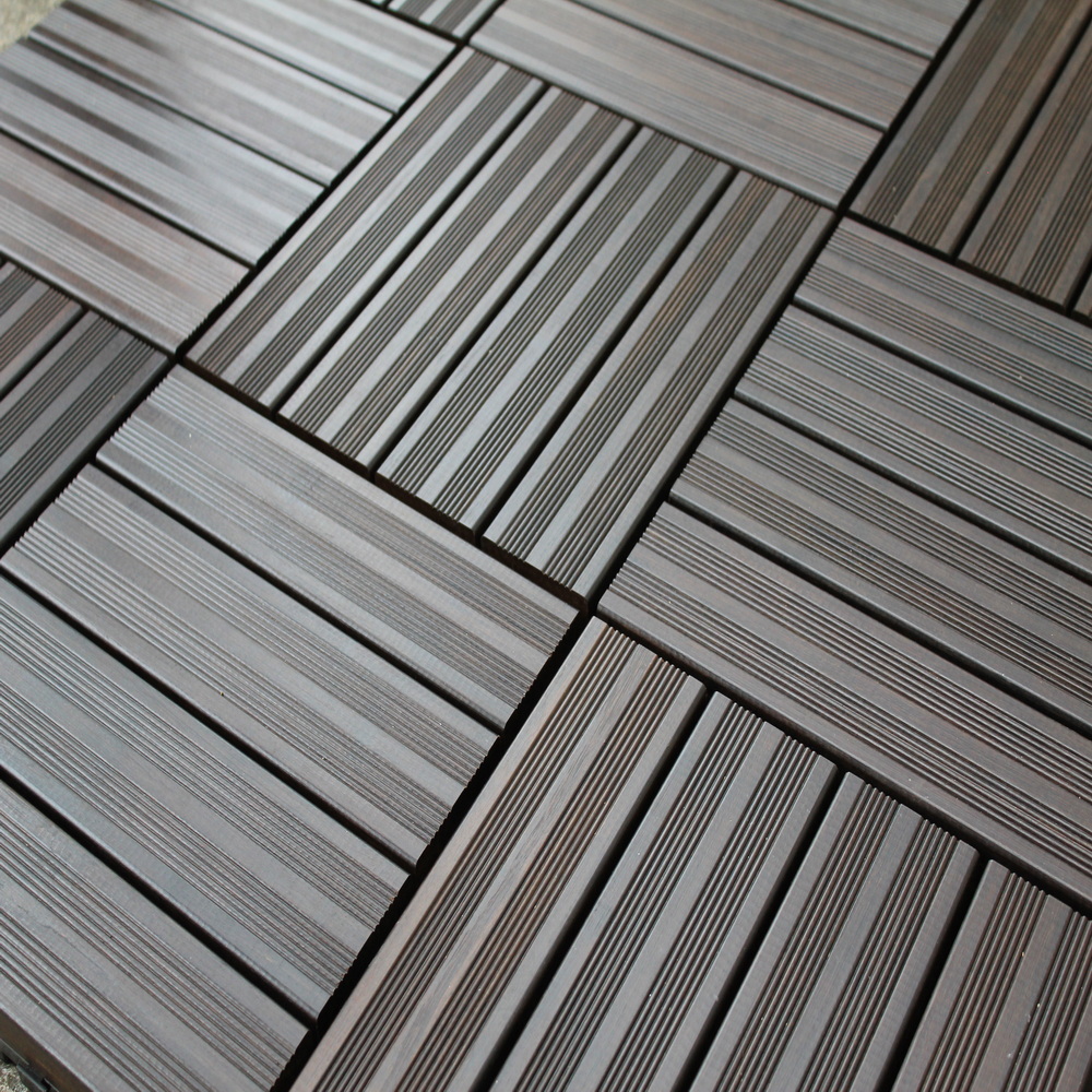 4 Slat Bamboo Tile Balcony Flooring Patio Deck