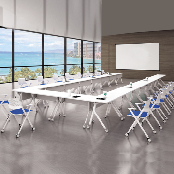 Factory Wholesale Folding Desk with Wheels - Office Meeting Training Study Table