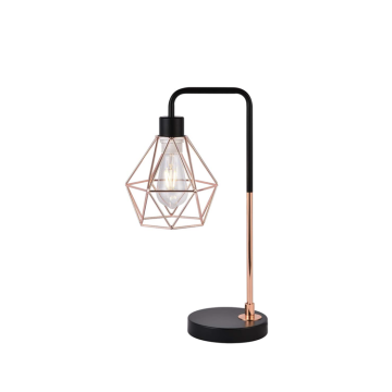 Custom Luxury Gold Iron Base Antique Lantern Desk Lamps with Creative Design for Nightstands