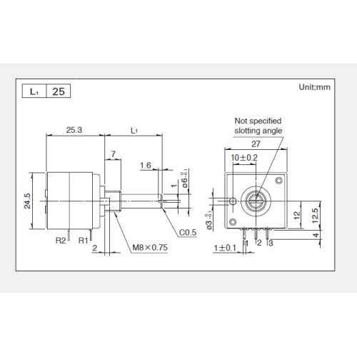 Potenziometro rotativo serie Rk271