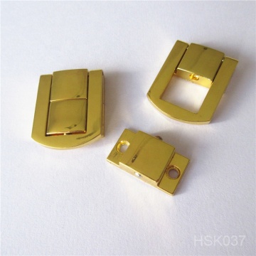 Factory Supply 25x32mm Zinc Alloy Shiny Gold Metal Box Lock for Jewelry Boxes