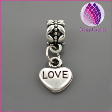 Big hole beads bracelet accessories heart shape charms
