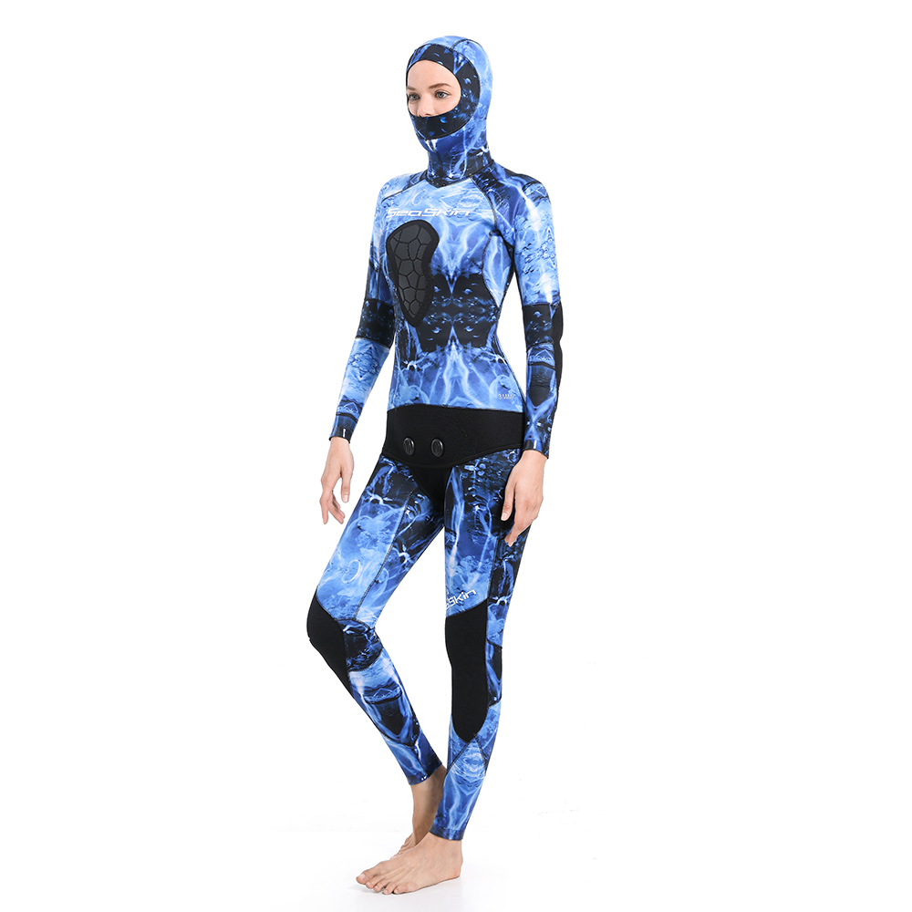 Seaskin 6mm 여성 2pcs는 Spearfishing wetsuit를 설정합니다