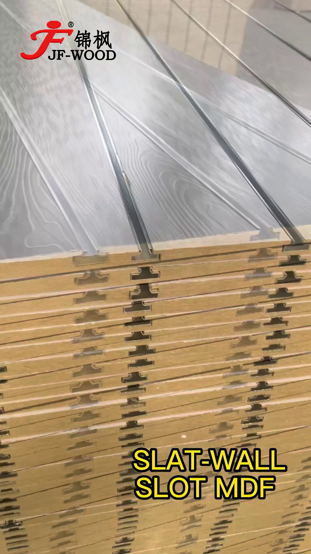 Slatwall Aluminum Insert Profile with Wood Grain Color Slot MDF 7 Full Groove + 2 Half Groove