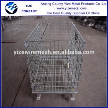 Heavy duty 4 layers stackable wire mesh container /Stackable Galvanized Steel Metal Storage Cage (manufacturer)