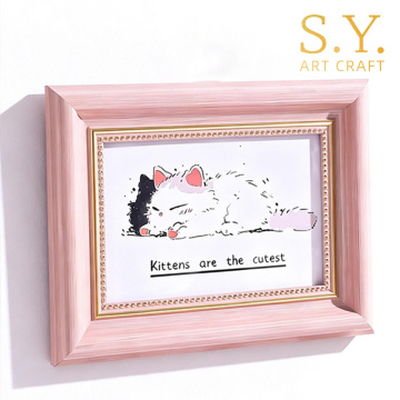 Duvara Monte Edilebilir Pembe Masa Üstü Resim Çerçevesi