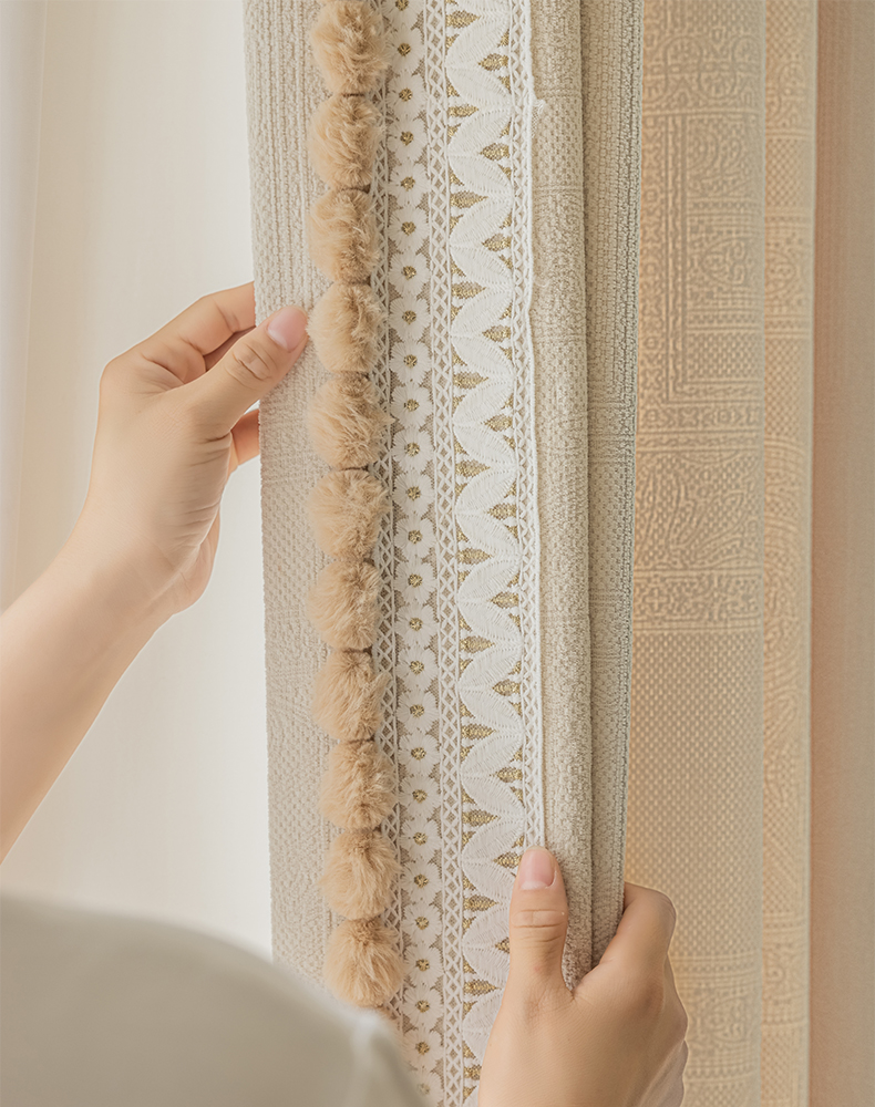 High Shading Embroidery Lace Curtain