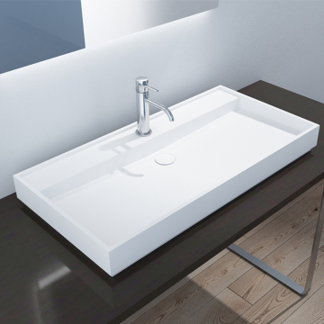 PB Product Solid Surface Rectangular Bathroom Sink