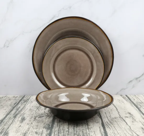 Restaurants dinner sets Color Glaze Dinner Set Wholesale