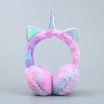 Winter Unicorn Sequin Earmuffs: Cute and Warm Plush Ear Muffs - ALLCH