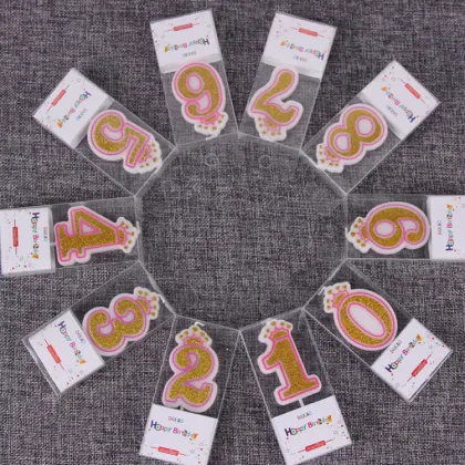 Cute Crown shape number birthday candle for children