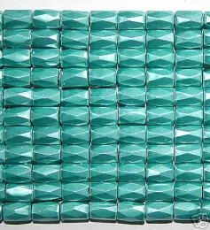 Asphalt Hematite 18 Faced Tube Beads 5X8MM Grade AB