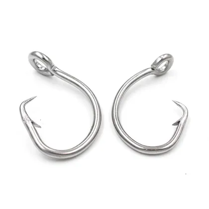 Stainless Steel Wide Gap In-line Tuna Catfish Circle Hooks for Bass and Bluegill