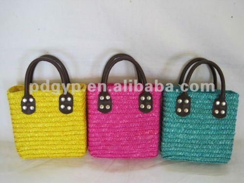 Handbags factory newest style colorful children straw handbag