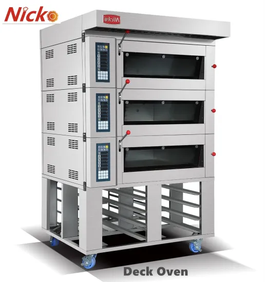 Large Bakry Machine 3 Deck 9 Trays Gas Deck Oven for Baking