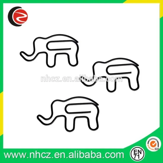 widely used elephant shaped flat metal paper clip