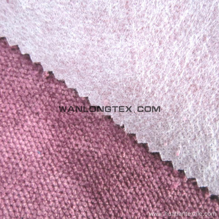 Corduroy velvet fabric with backing for sofa cover