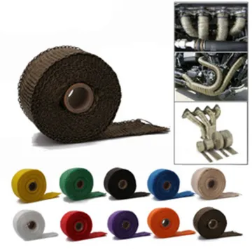 5M 10M 15M Motorcycle Exhaust Heat Wrap Thermal Header Pipe Tape for Motorcycle Fiberglass Heat Shield with Stainless Ties
