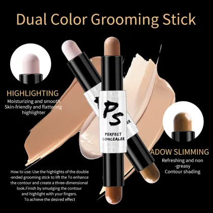Double Head Highlighter Concealer Stick for Contouring and Shadow