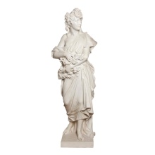 Handcrafted Antique Floral Marble Statue Bust