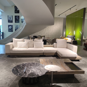 European Design Italian Modern Leather L-shaped Sofa Set