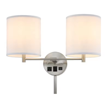 Hallway Hotel Fabric Headboard Reading Lighting Iron Wall Light
