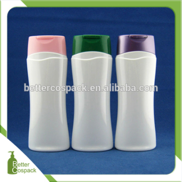 300ml 10oz white color PET plastic shampoo bottle with colorful flip cap