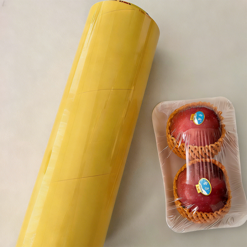 Película plástica transparente de alta adherencia para uso en catering