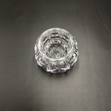 Kugelförmiger kleiner Teelichthalter aus Glas