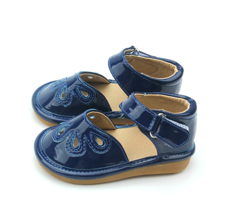 Most Popular Durable Navy Blue Baby Squeaky Shoes