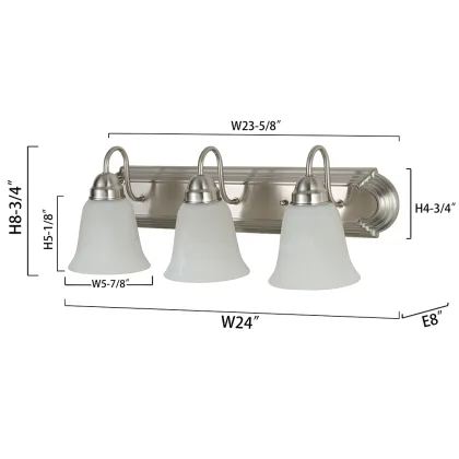 Bathroom Vanity Lamp, 3-Lights Cylinder Wall Sconce for Bathroom Lighting