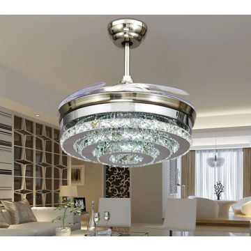 Lustre de ventilateur de plafond en cristal pour la décoration