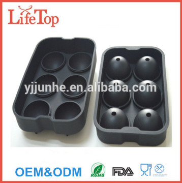 Flexible Silicone Ice Ball Whiskey Tray Mold Maker 6 Cool Spheres