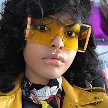 Fashion Rimless One Piece Gafas de sol cuadradas de gran tamaño para mujeres
