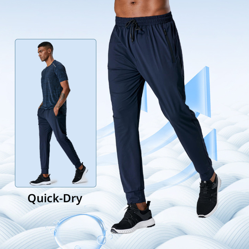Men Drawstring Waist Sports Trousers