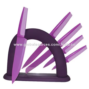 6-piece Non-stick Coating Kitchen Knife Set with knife stand