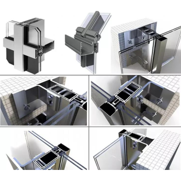 숨겨진 프레임 외부 유리 알루미늄 커튼 월 프로파일