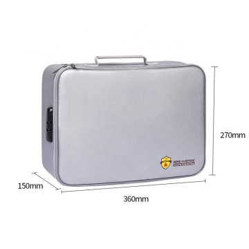 Folding Fireproof Storage Bag with Lock for Large Documents and Passports