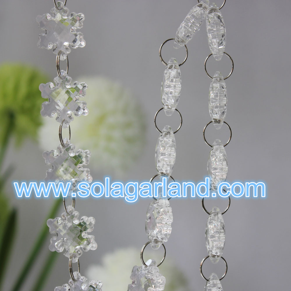 Acrylic Crystal Snowflake Bead Garland