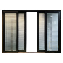 Balcony Black Sliding Exterior Patio Door With Blinds