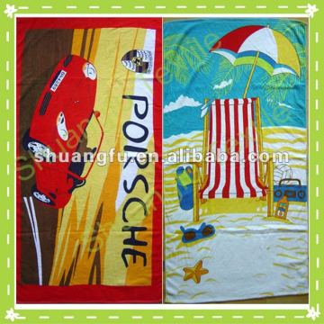 cotton active printing square beach towel